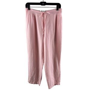Cut Loose Linen Pull-On Drawstring Casual Ankle Pants Small Pink Laganlook Boho
